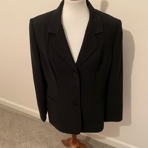 Kasper Classic 3-Button Black Jacket, 16